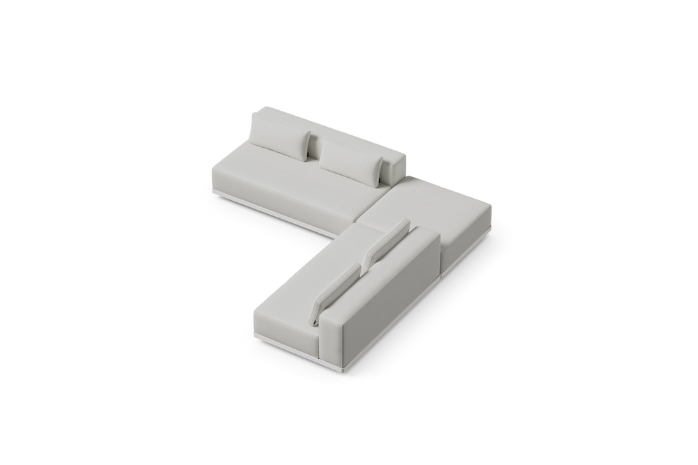 Workaround Sectional – White | Sunbrella Nurture Pebble / L-Shape / Cushion – image 6