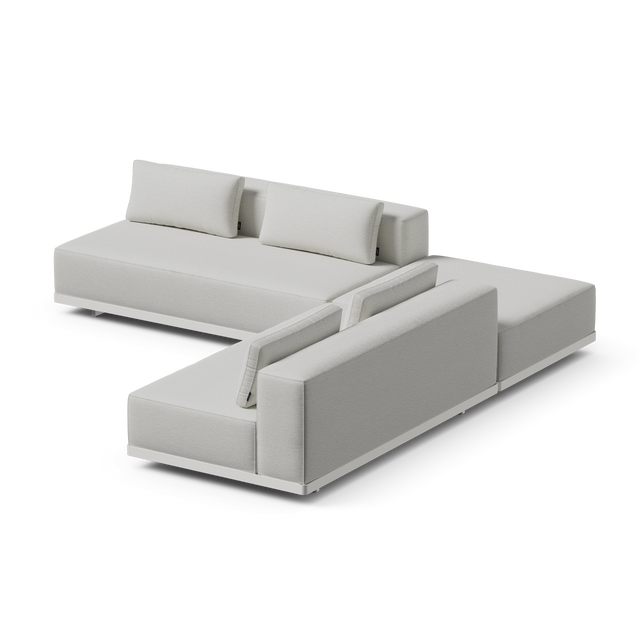 Workaround Sectional - White | Sunbrella Nurture Pebble / L-Shape / Cushion