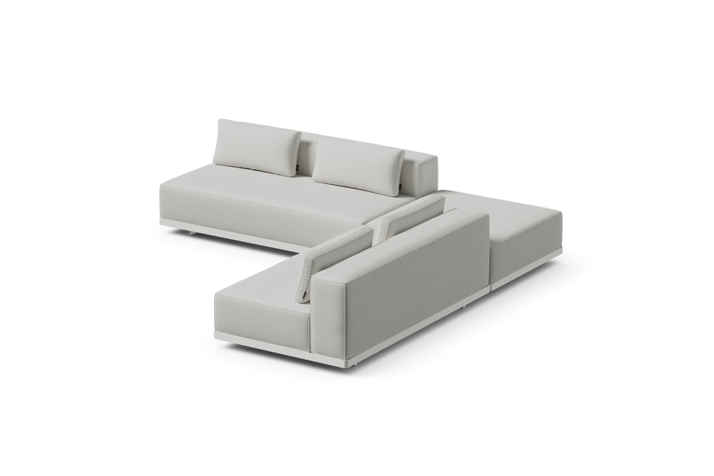 Workaround Sectional – White | Sunbrella Nurture Pebble / L-Shape / Cushion – image 1