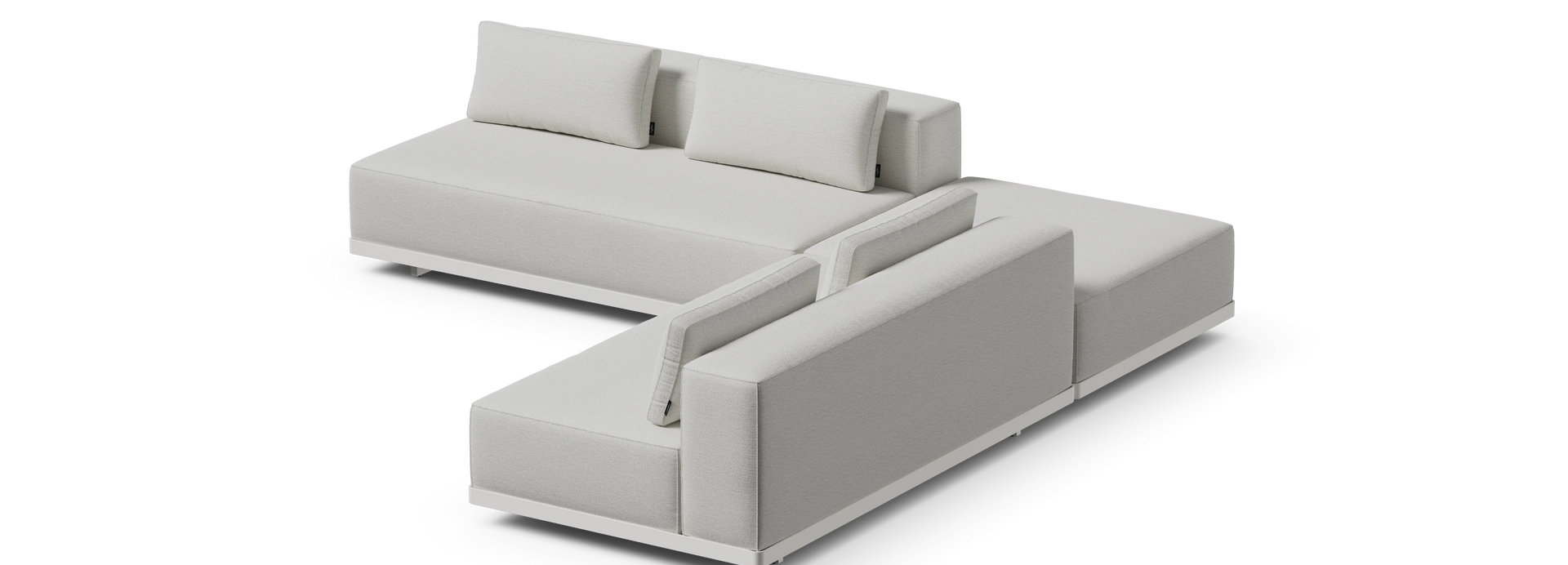 Workaround Sectional - White | Sunbrella Nurture Pebble / L-Shape / Cushion
