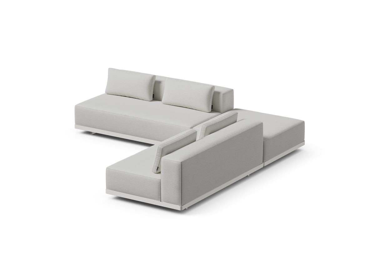 Workaround Sectional - White | Sunbrella Nurture Pebble / L-Shape / Cushion