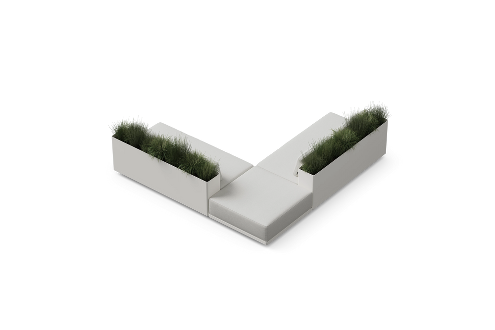 Workaround Sectional – White | Sunbrella Nurture Pebble / L-Shape / Planter – image 5