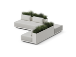 Workaround Sectional – White | Sunbrella Nurture Pebble / L-Shape / Planter – image 1