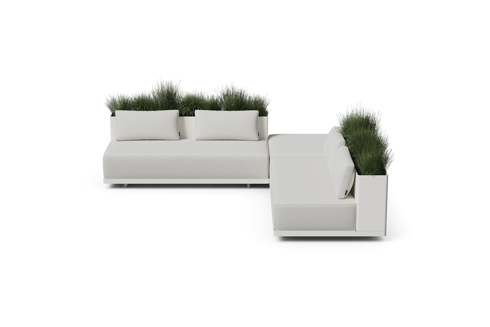 Workaround Sectional – White | Sunbrella Nurture Pebble / L-Shape / Planter – image 2