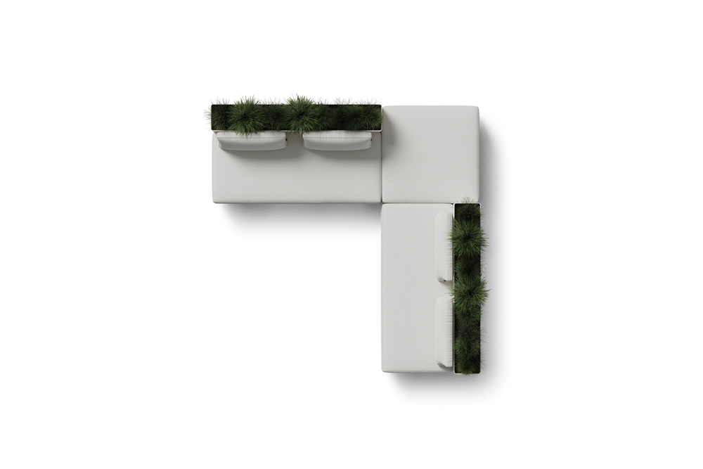Workaround Sectional – White | Sunbrella Nurture Pebble / L-Shape / Planter – image 7
