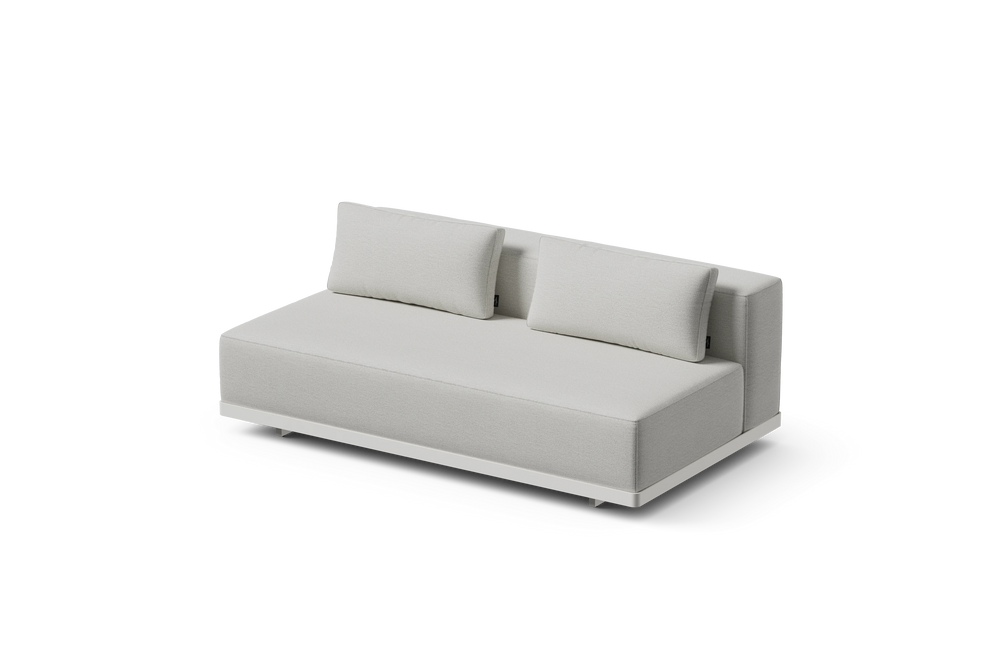 Workaround Sofa – White | Sunbrella Nurture Pebble / Cushion – image 1