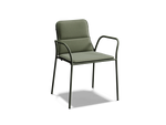 XY Dining Chair (Set of 2), with arm, in Olive, three-quarter view
