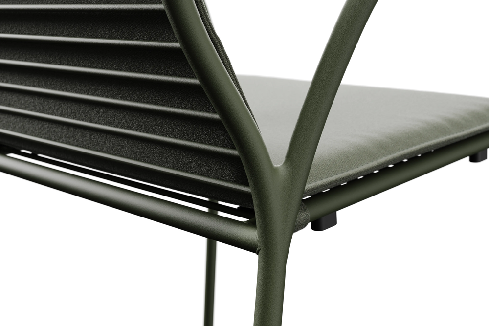 XY Dining Chair (Set of 2), with arm, in Olive, closeup