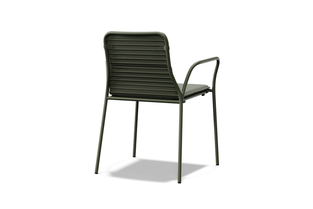 XY Dining Chair (Set of 2), with arm, in Olive, rear view