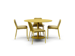 XY Dining Set, armless, in Yellow, profile view