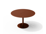 XY Round Dining Table, in Rust, front view