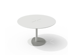 XY Round Dining Table, in White, front view