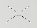 XY Round Dining Table, in White, X-frame detail view