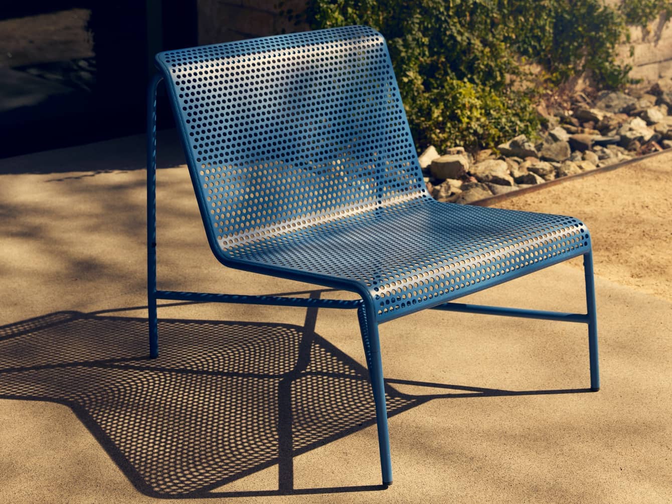 Perf Outdoor Lounge Chair | Low Stainless Steel Patio Chair | Neighbor