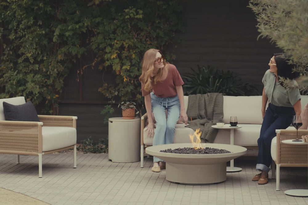 Video of the Neighbor Camber outdoor lounge collection, featuring the chair, loveseat, sofa and sectional