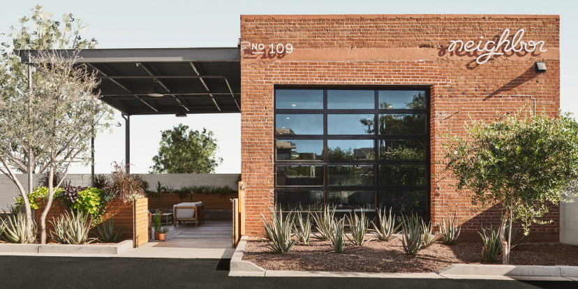 The front facade of Neighbor Outdoor's showroom in Phoenix, Arizona