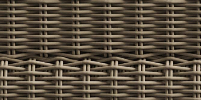 A closeup of woven synthetic wicker texture